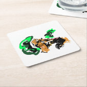 Wolf winterliche Freude Rechteckiger Pappuntersetzer (angewinkelt)