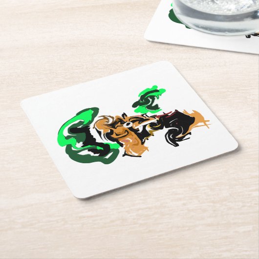 Wolf winterliche Freude Rechteckiger Pappuntersetzer (angewinkelt)