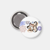 Wolf Winterliebe Magnet (Vorderseite/Rückseite)