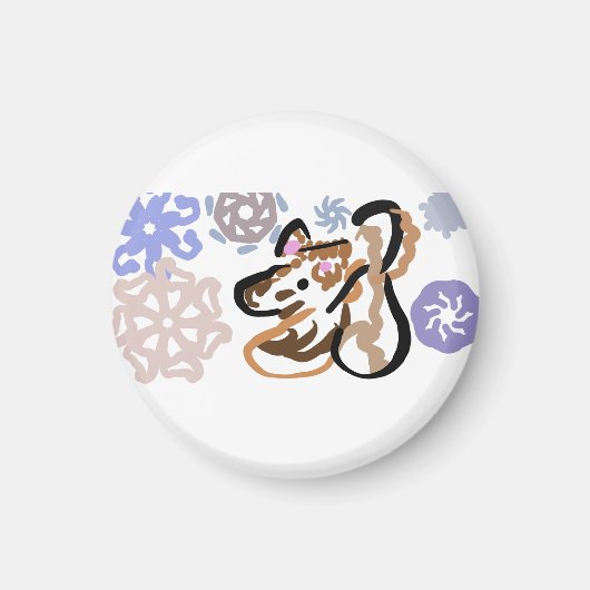 Wolf Winterliebe Magnet (Vorne)