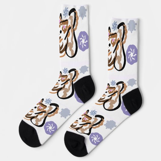 Wolf Winterliebe Socken (Linkes Detail)