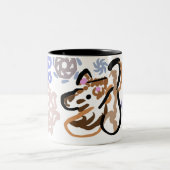Wolf Winterliebe Zweifarbige Tasse (Mittel)