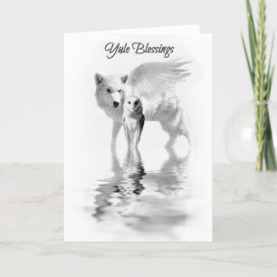 Wolf-Wintersolstice-Weihnachten Karte