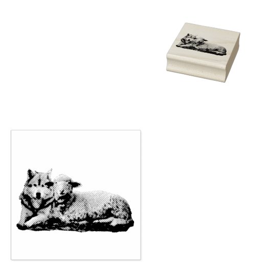 Wolf wird mit dem Lamm wohnen, Isaiah 11:16 Gummistempel (Stempel)