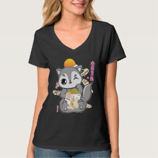 Wolf With Banana Milk Bubble Tea For Boba T-Shirt