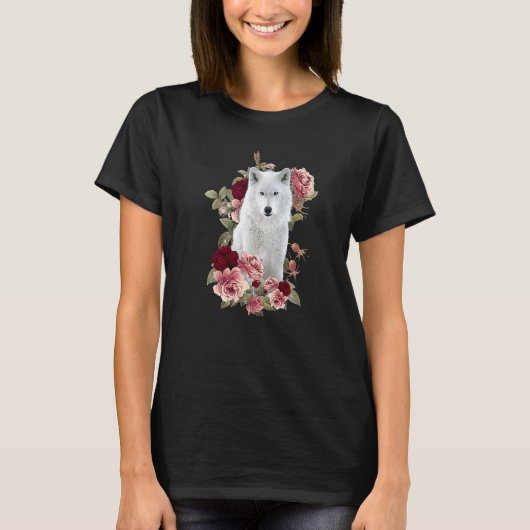 Wolf With Flower One Thankful Teacher Nurse T-Shirt (Vorderseite)