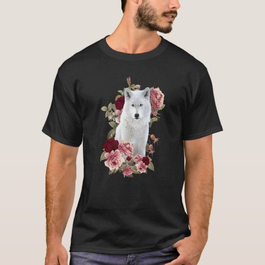 Wolf With Flower One Thankful Teacher Nurse T-Shirt (Vorderseite)