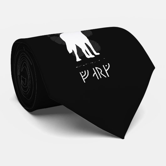 Wolf with viking runes krawatte (Gerollt)