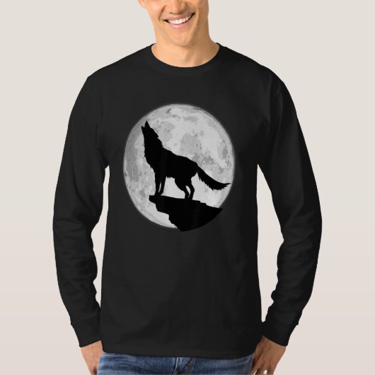Wolf Wolf Heulender Wolf Mond Wolf T-Shirt (Vorderseite)