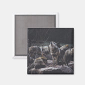 Wolf Wolf Wolf Magnet (Vorderseite/Rückseite)