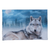 Wolf / Wolf Wolf Moon Mondlicht Kissenbezug (Vorderseite-Rechts)