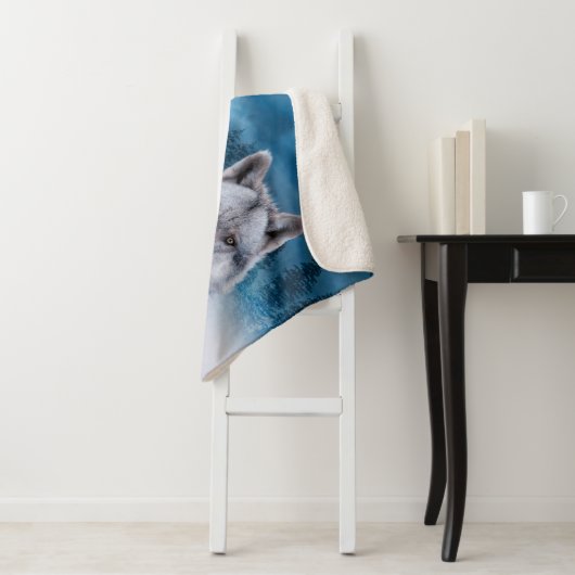 Wolf / Wolf Wolf Moon Mondlicht Sherpadecke (Beispiel)