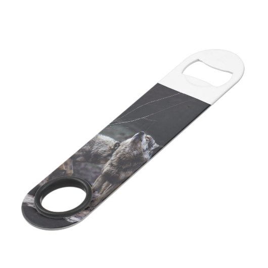 Wolf-Wolf-Wolf Speed Flaschenöffner (Rückseite Schrägansicht)