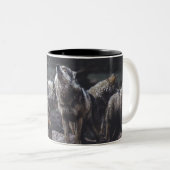 Wolf-Wolf-Wolf Zweifarbige Tasse (VorderseiteRechts)