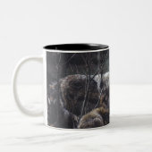Wolf-Wolf-Wolf Zweifarbige Tasse (Links)