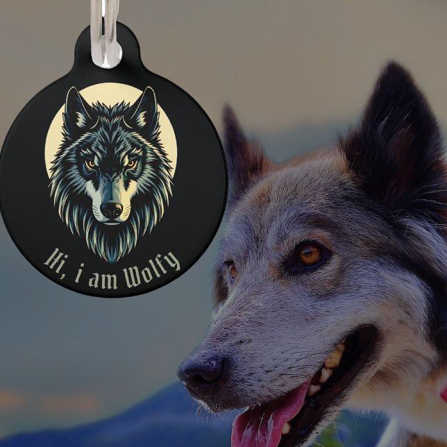 Wolf Wolfdog Huskywölfe Round Pet Tag Haustiermarke (Von Creator hochgeladen)