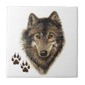 Wolf, Wölfe, Natur, Wildtiere, Aquarelltiere Fliese (Vorderseite)