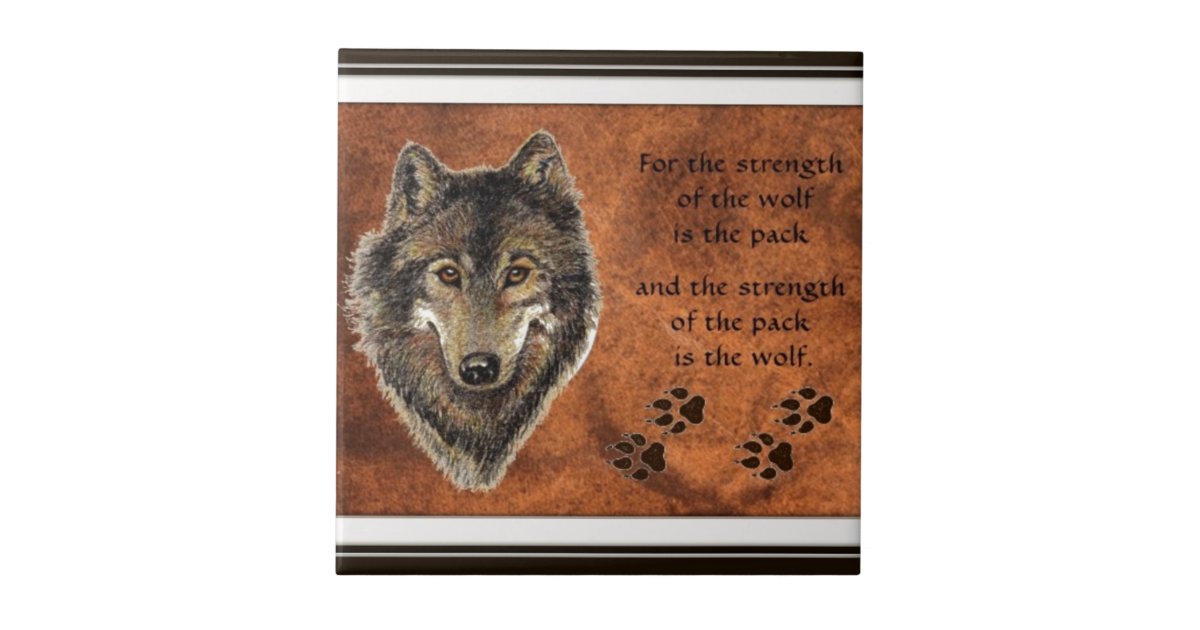Wolf, Wölfe, Satz, FamilienStärkenZitatNatur Fliese Zazzle.de