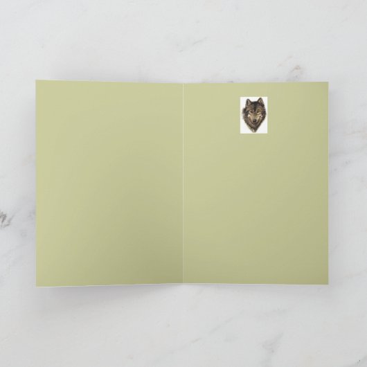 Wolf, Wölfe und Zitat, Tier, Karte (Innenseite)