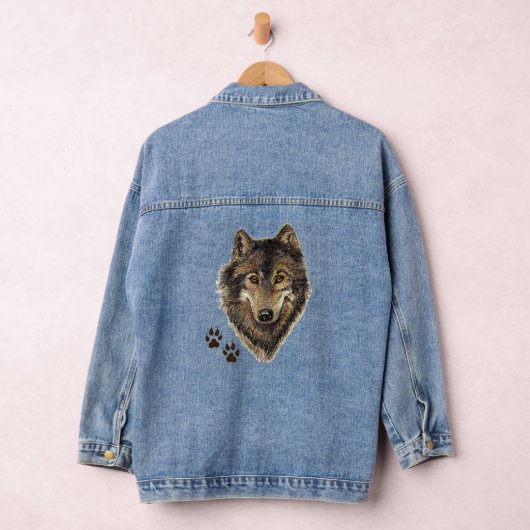 Wolf Wölfe Wasserfarbe Tierart Jeansjacke (Hangar)