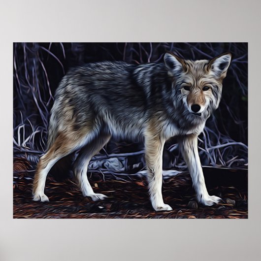 Wolf Wolves Beautiful Watercolor Poster (Vorne)