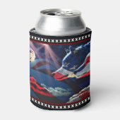 Wolf Wolves Full Moon American Flag Dosenkühler (Kanne Vorderseite)