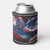 Wolf Wolves Full Moon American Flag Dosenkühler (Kanne Rückseite)