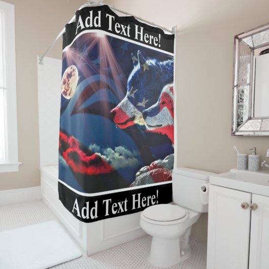 Wolf Wolves Full Moon Duschvorhang (Beispiel)