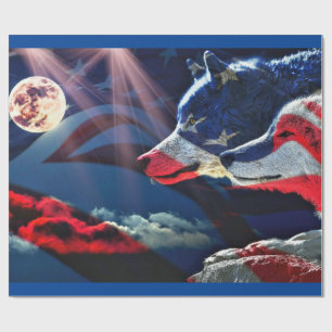 Wolf Wolves Full Moon Geschenkpapier