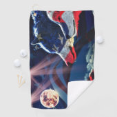 Wolf Wolves Full Moon Golfhandtuch (Insitu)