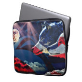 Wolf Wolves Full Moon Laptopschutzhülle (Vorderseite Links)
