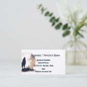 Wolf Wolves Head Logo Animal Howling Moon Visitenkarte (Stehend Vorderseite)