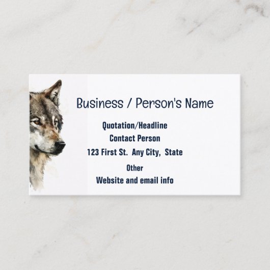 Wolf Wolves Head Logo Tierwelt Natur Visitenkarte (Vorderseite)