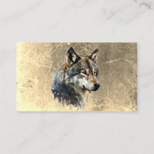 Wolf Wolves Head Logo Tierwelt Natur Visitenkarte