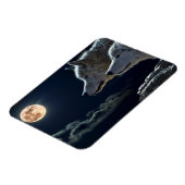 Wolf Wolves Howling beim Vollmond Kühlschrank Magn Magnet (Linke Seite)