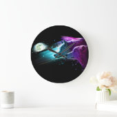 Wolf, Wolves Moon, Moonlight. Spirit Animal Große Wanduhr (Zuhause)