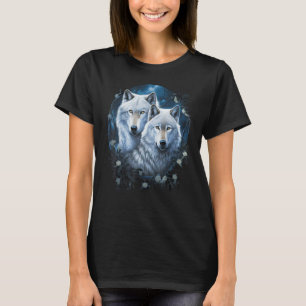 Wolf Wolves of Forest by Night Moon Fantasy Kunst, T-Shirt
