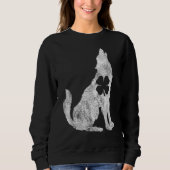 Wolf Wolves St. Patrick's Day Shamrock Clover Iris Sweatshirt (Vorderseite)