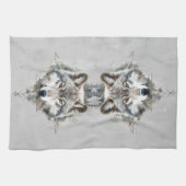 Wolf Wolves Tierwelt Naturerlebnis Kunst Geschirrtuch (Horizontal)