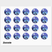 Wolf Wolves Wildtiere Blue Stickers (Blatt)