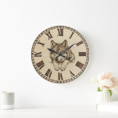Wolf wooden wall clock große wanduhr (Zuhause)