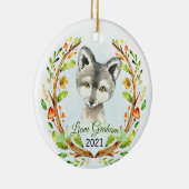 Wolf Woodland Weihnachtsurlaub Keepake Keramik Ornament (Rechts)