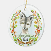 Wolf Woodland Weihnachtsurlaub Keepake Keramik Ornament (Links)