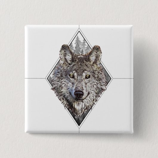 Wolf×woods Button (Vorderseite)