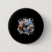 Wolf Workout Gym Fighter Bodybuilder  Button (Vorderseite)