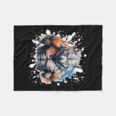 Wolf Workout Gym Fighter Bodybuilder  Fleecedecke (Vorderseite (Horizontal))