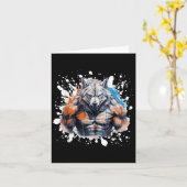 Wolf Workout Gym Fighter Bodybuilder Karte (Gelbe Blume)