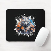 Wolf Workout Gym Fighter Bodybuilder  Mousepad (Mit Mouse)
