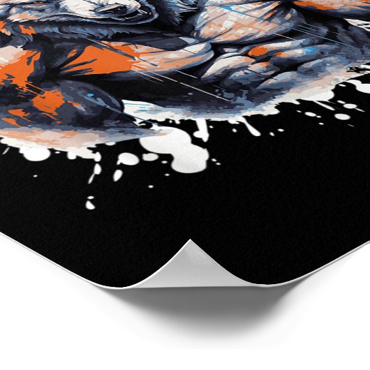 Wolf Workout Gym Fighter Bodybuilder  Poster (Ecke)