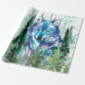 Wolf Wrapping Paper | Farbenfroher Wolf Geschenkpapier (Ungerollt)